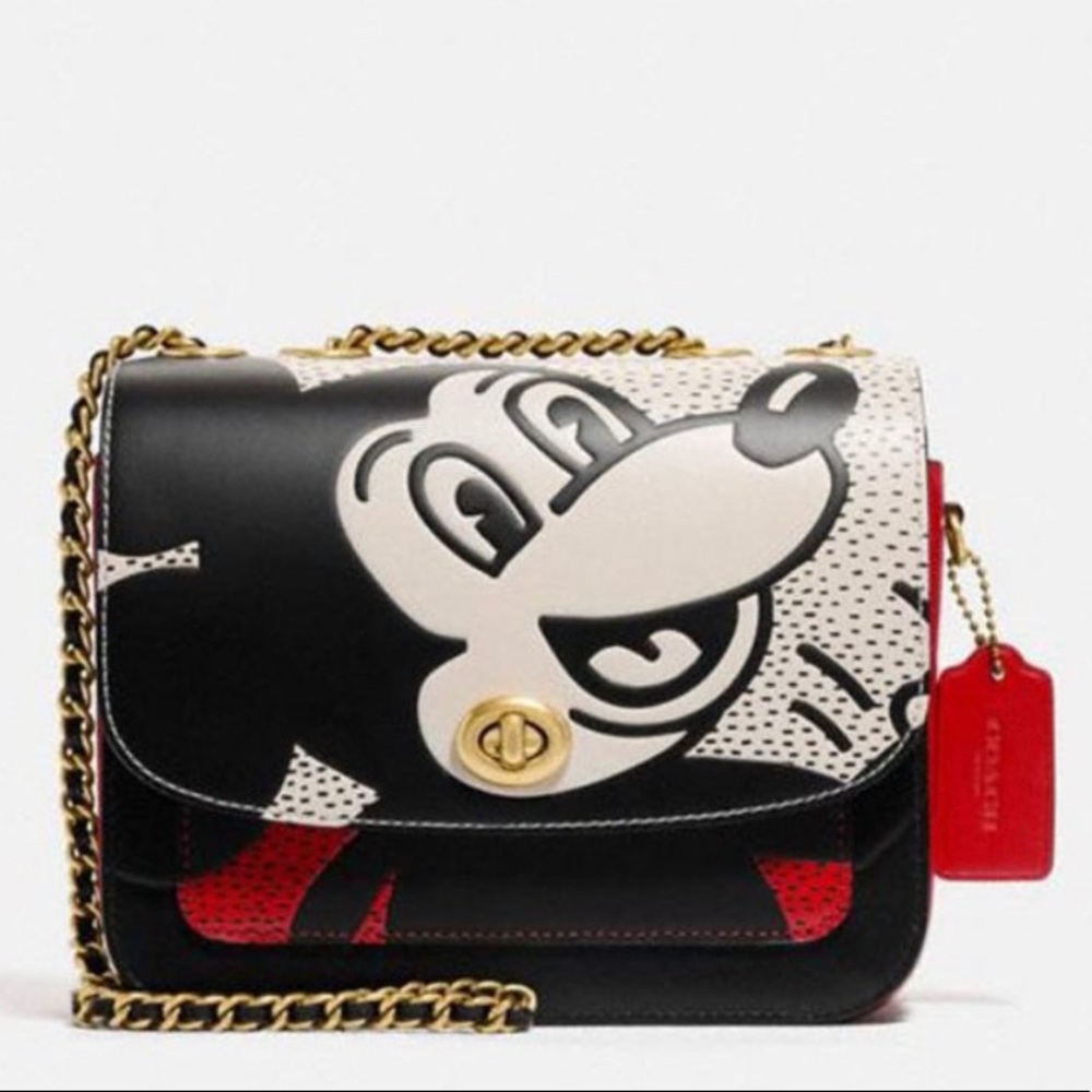 NWT COACH X Disney Mickey Mouse Keith Haring Madison Shoulder Bag
